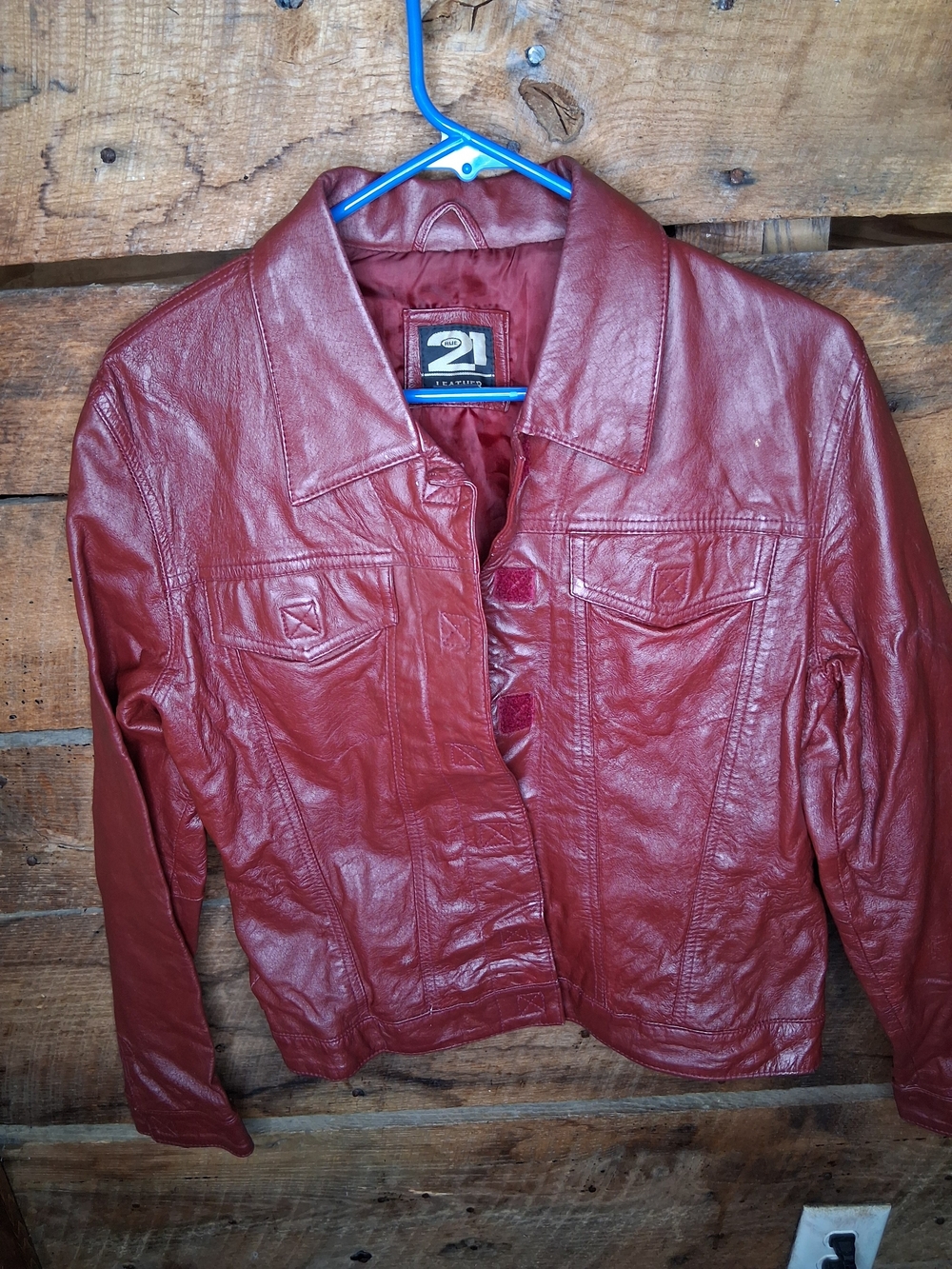 Forever 21 Burgundy Red Leather Jacket